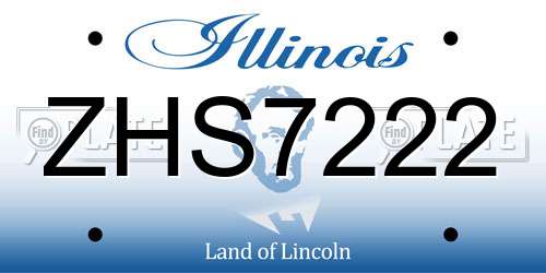 ZHS7222 Illinois License Plate