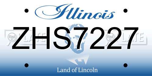 ZHS7227 Illinois License Plate