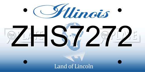 ZHS7272 Illinois License Plate