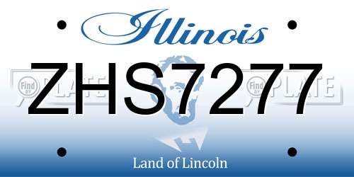 ZHS7277 Illinois License Plate