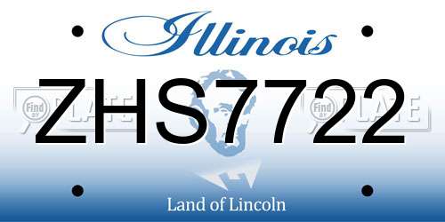 ZHS7722 Illinois License Plate