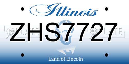 ZHS7727 Illinois License Plate