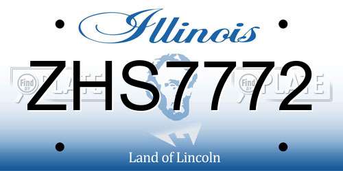 ZHS7772 Illinois License Plate