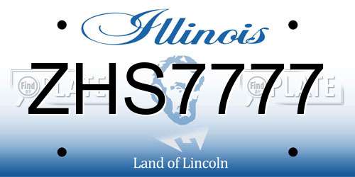 ZHS7777 Illinois License Plate