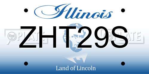ZHT29S Illinois License Plate