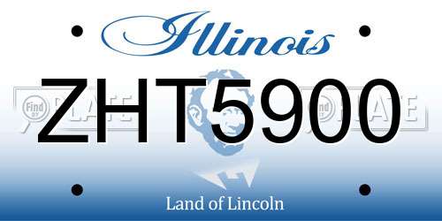 ZHT5900 Illinois License Plate