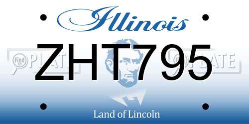 ZHT795 Illinois License Plate