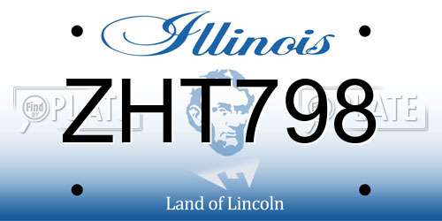 ZHT798 Illinois License Plate
