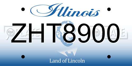 ZHT8900 Illinois License Plate