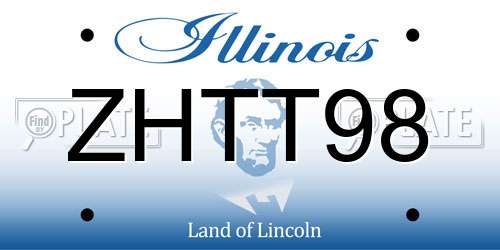 ZHTT98 Illinois License Plate