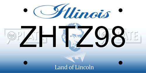 ZHTZ98 Illinois License Plate