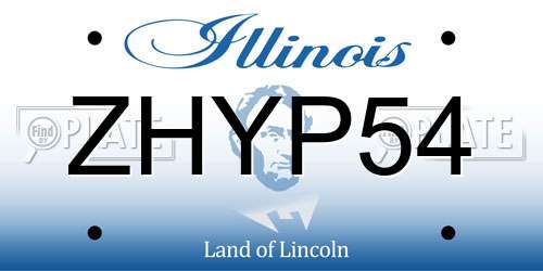 ZHYP54 Illinois License Plate