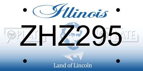ZHZ295 Illinois License Plate
