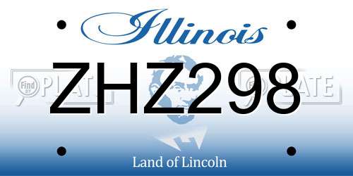 ZHZ298 Illinois License Plate
