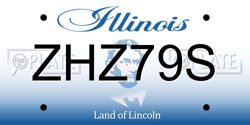 ZHZ79S Illinois License Plate