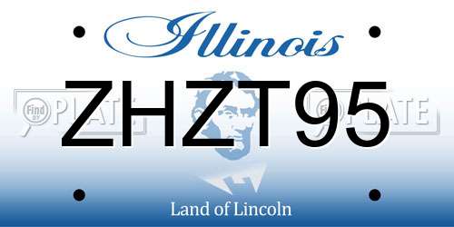 ZHZT95 Illinois License Plate