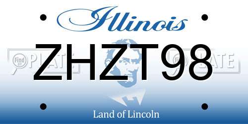 ZHZT98 Illinois License Plate