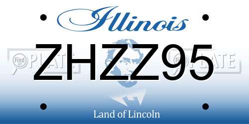 ZHZZ95 Illinois License Plate