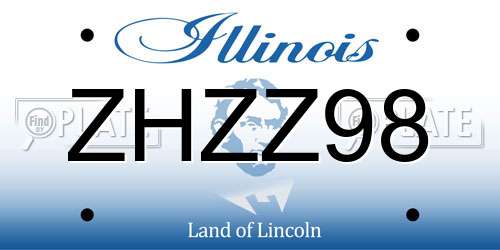ZHZZ98 Illinois License Plate