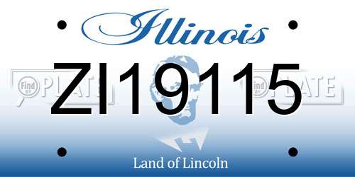 ZI19115 Illinois License Plate