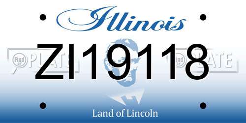 ZI19118 Illinois License Plate
