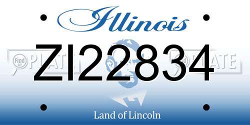 ZI22834 Illinois License Plate