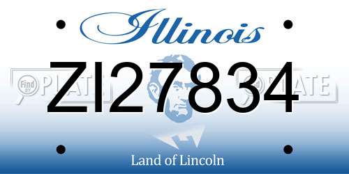ZI27834 Illinois License Plate