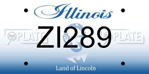 ZI289 Illinois License Plate