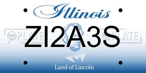 ZI2A3S Illinois License Plate