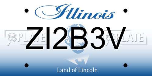 ZI2B3V Illinois License Plate