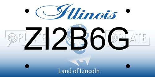 ZI2B6G Illinois License Plate