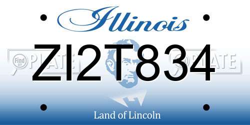 ZI2T834 Illinois License Plate