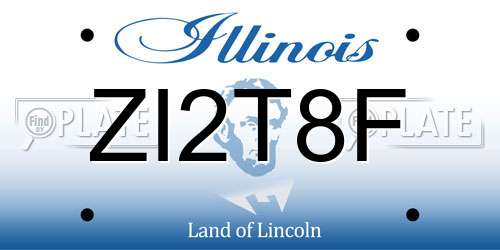 ZI2T8F Illinois License Plate