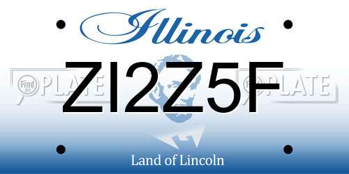 ZI2Z5F Illinois License Plate