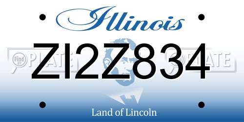 ZI2Z834 Illinois License Plate