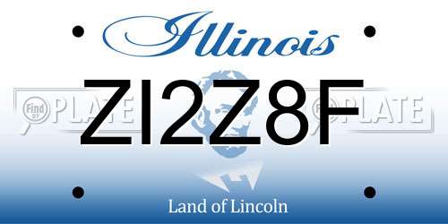 ZI2Z8F Illinois License Plate