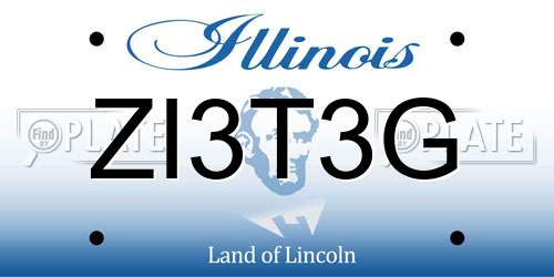 ZI3T3G Illinois License Plate