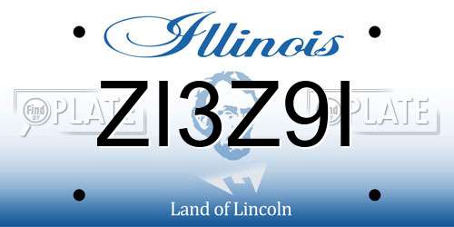 ZI3Z9I Illinois License Plate
