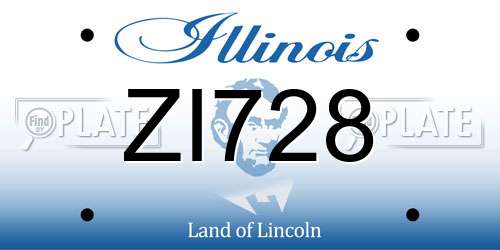 ZI728 Illinois License Plate