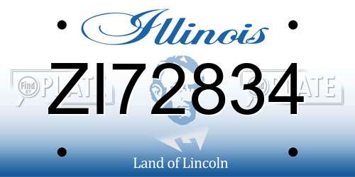 ZI72834 Illinois License Plate