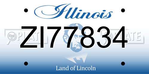 ZI77834 Illinois License Plate