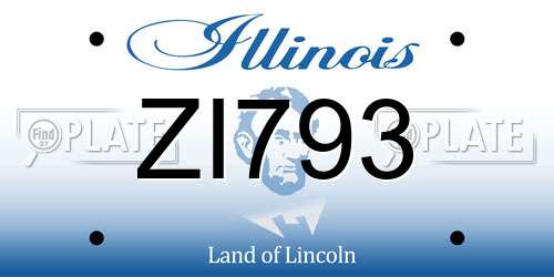 ZI793 Illinois License Plate