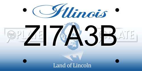 ZI7A3B Illinois License Plate
