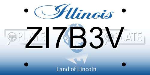 ZI7B3V Illinois License Plate