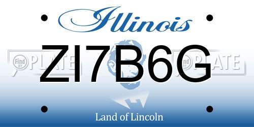 ZI7B6G Illinois License Plate