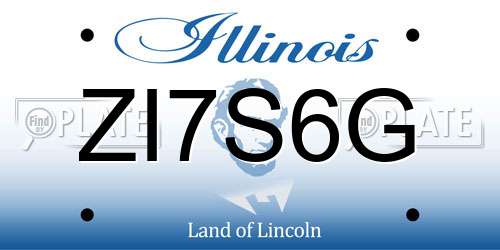 ZI7S6G Illinois License Plate