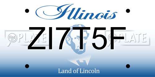 ZI7T5F Illinois License Plate