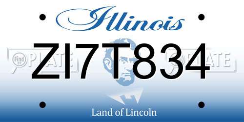 ZI7T834 Illinois License Plate