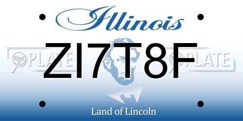 ZI7T8F Illinois License Plate