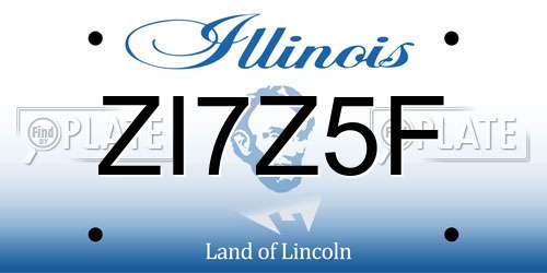 ZI7Z5F Illinois License Plate